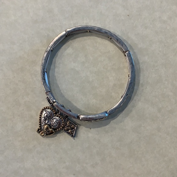 “MOM’S BLESSING” Burnished Two-Tone Stretch Bracelet and Charms - Picture 3 of 3